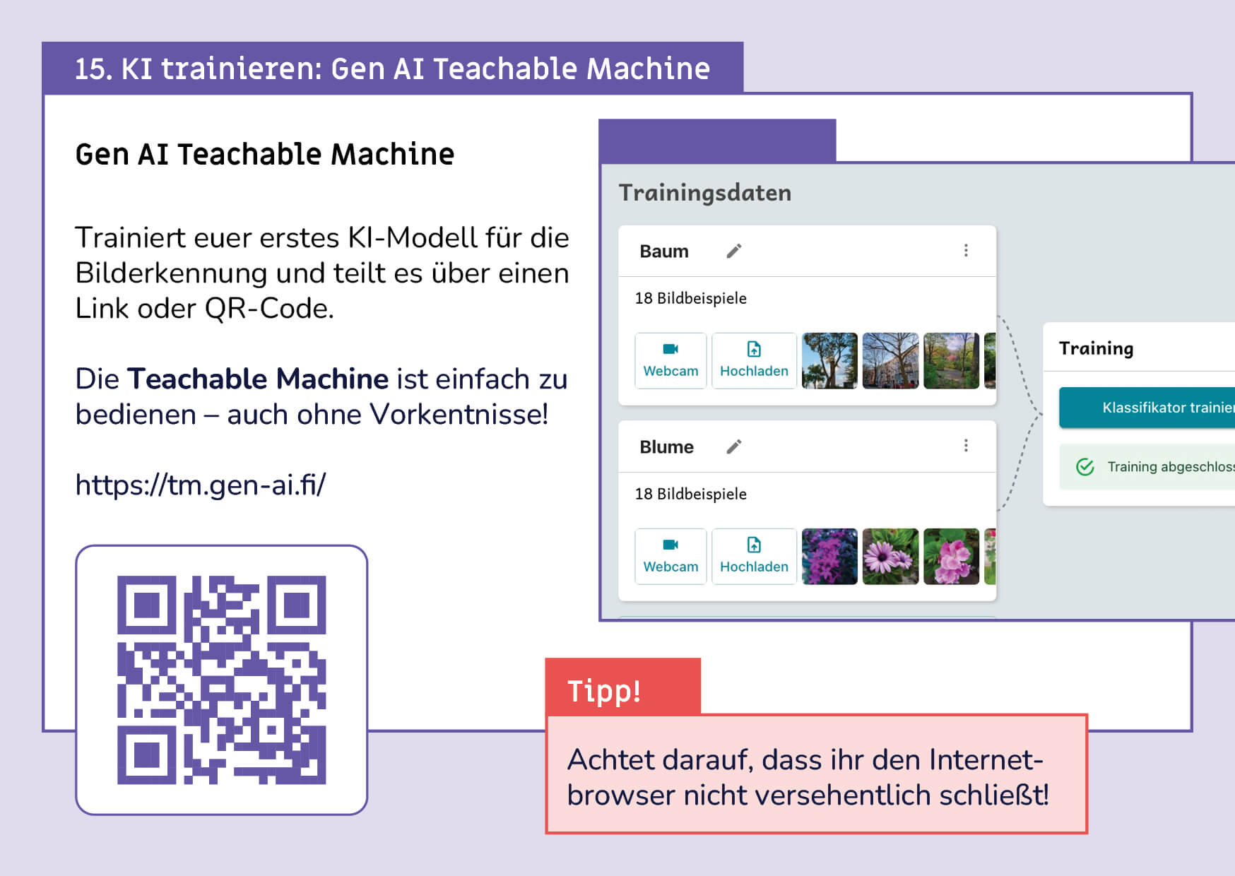 Karte KI Trainieren: Gen AI Teachable Machine