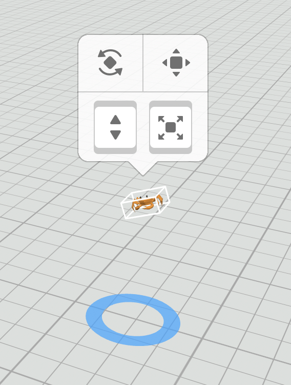 CoSpaces Screenshot: Die Größe eines Objektes wird verändert