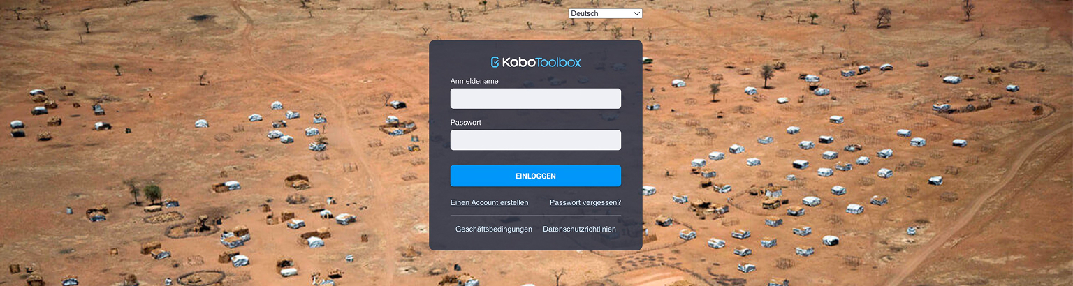 Das Login-Formular mit Feldern für Anmeldename und Passwort.