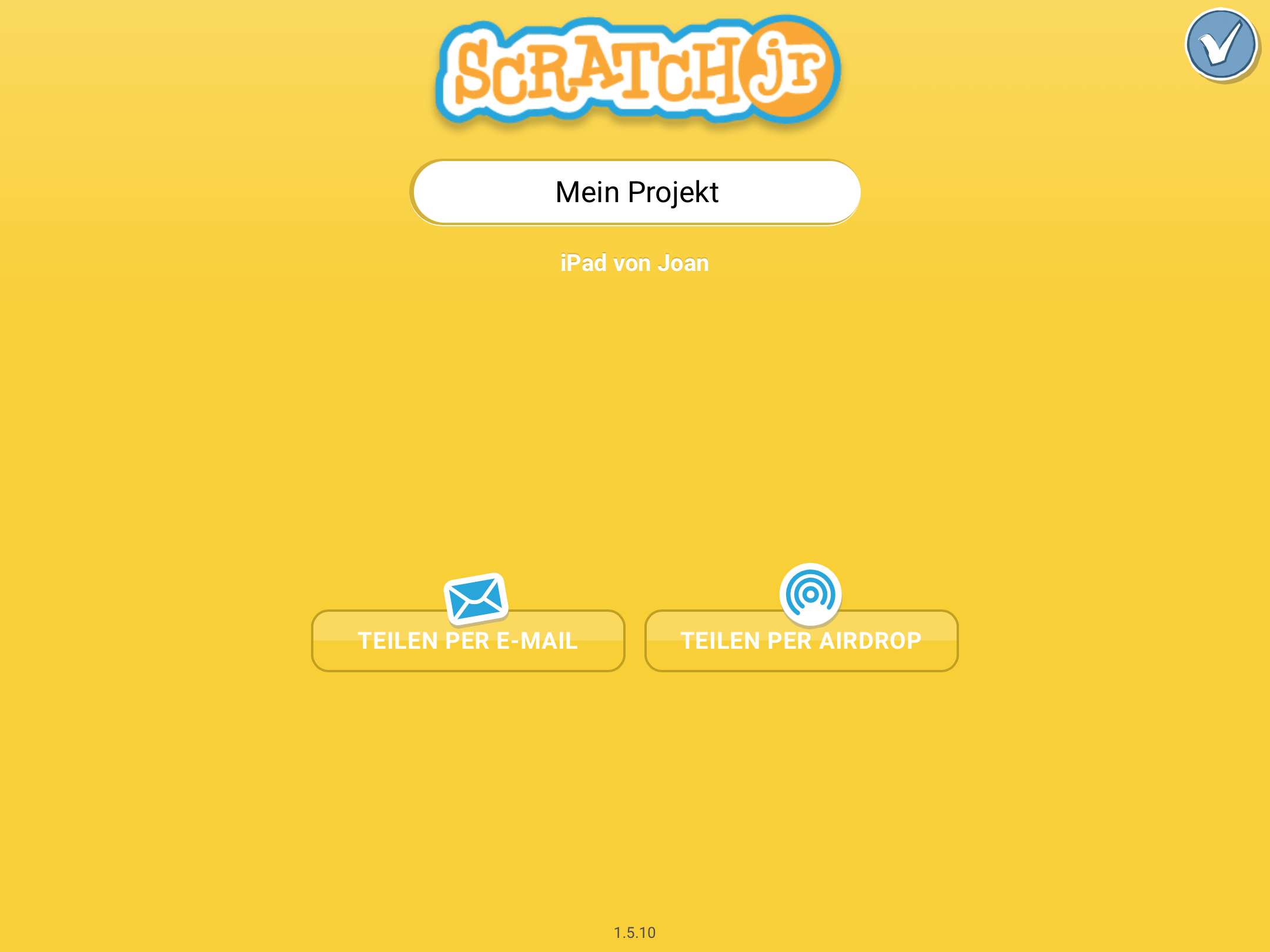 ScratchJr: Teilen Bilschirm