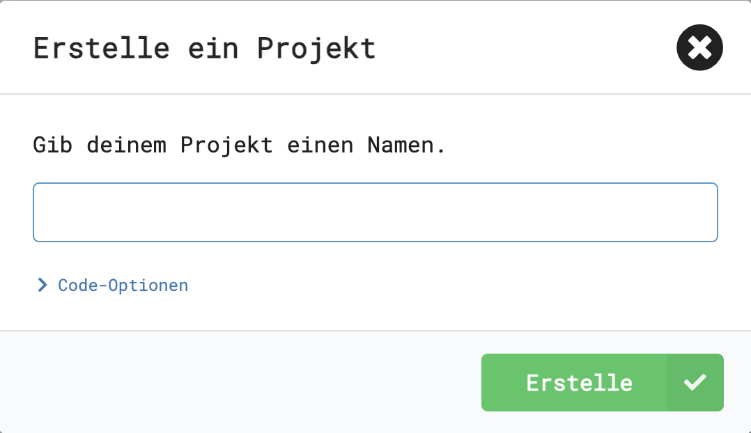 Neues Projekt in MakeCode benennen