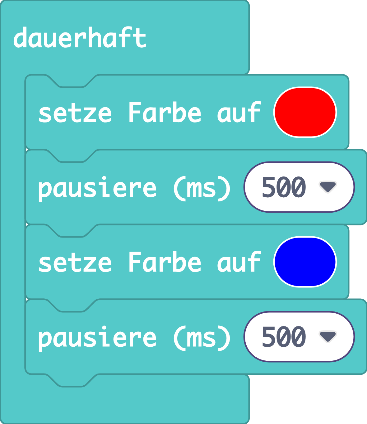 Lichtsirenen Beispiel für eine Programmierung in MakeCode