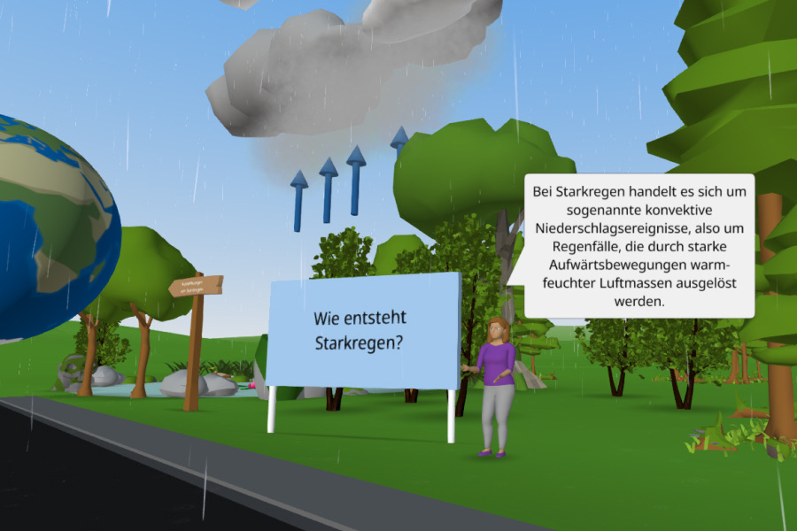 Beispiel einer Präsentation in Delightex zum Thema Starkregen